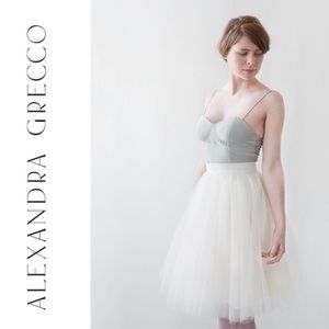 Anthropologie Alexandra Grecco Ivory Gretta Tulle Skirt, Size 8 NWOT